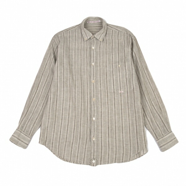 高速配送 パパスpapas リネンストライプボタンダウンシャツ モカグレーm 中古 メンズ 信頼 Josenopolis Mg Gov Br