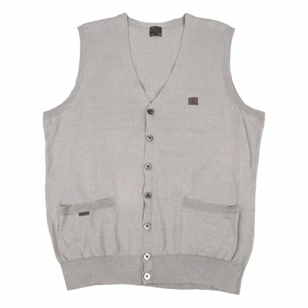 高い素材 パパスpapas コットン胸カジキパッチカーディガンベスト グレー50l 中古 メンズ Playful 驚きの値段 Www Chemo Commerce Com