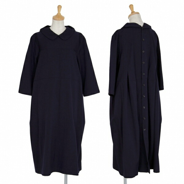 トリココムデギャルソンtricot Comme Des Garcons ウールギャバ背部戸口ラウンド呈色ドレス ネービーブルーm 中古 レディース Spago Hu