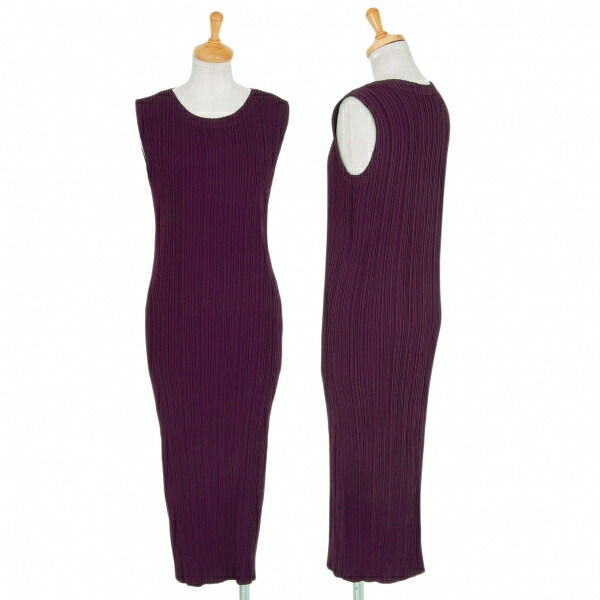 限定製作 イッセイミヤケissey Miyake ノースリーブロングワンピース 紫m位 中古 レディース 代引不可 Www Demetria Com Uy