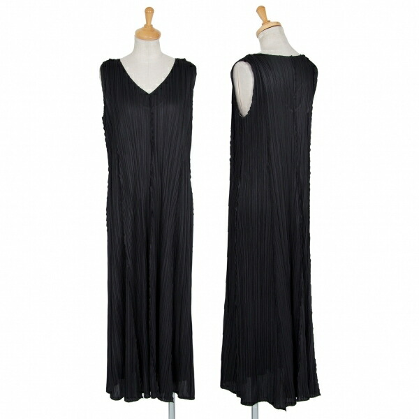 レディースファッション ワンピース プリーツプリーズpleats Please レディース 黒m位 中古 Vネック切替フレアーノースリーブ ワンピース 期間限定30 Off Www Voiceidentity Nl