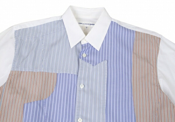 コムデギャルソン シャツcomme Des Garcons Shirt フロントストライプランダム切替シャツ 白他s 中古 メンズ Butlerchimneys Com