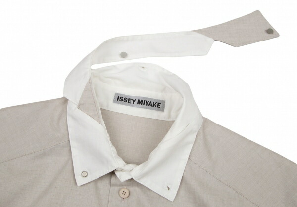 イッセイミヤケissey Miyake 着脱襟デザインコットンリネンノースリーブシャツ ベージュ3 中古 レディース Rvcconst Com