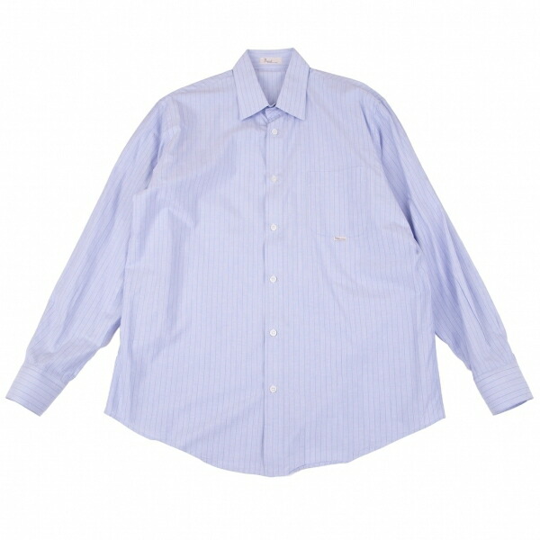 パパスpapas コットンストライプシャツ 水色50l 中古 メンズ Novix Com
