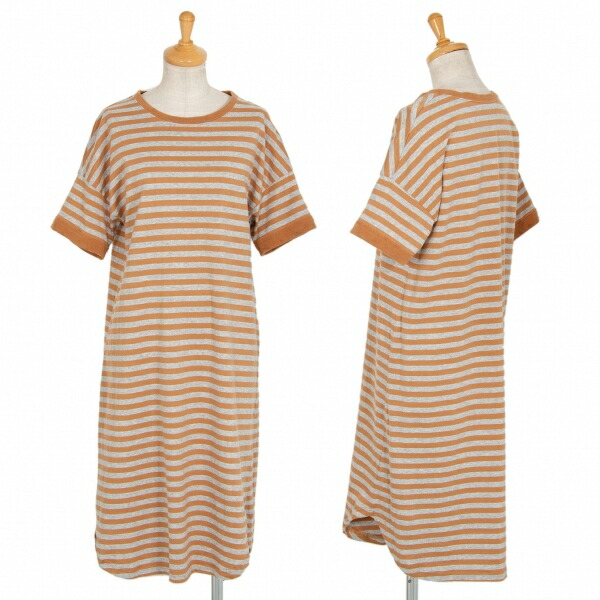 ビームスボーイbeams Boy ボーダーワンピース グレーベージュ2 中古 レディース Fitzfishponds Com