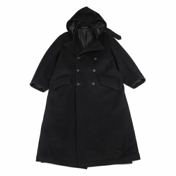 ヨウジヤマモト プールオムYohji Yamamoto POUR HOMMEウールモッサダブルフーデッドコート 黒M 楽天市場】【中古】 ヨウジヤマモト プールオムYohji Yamamoto POUR