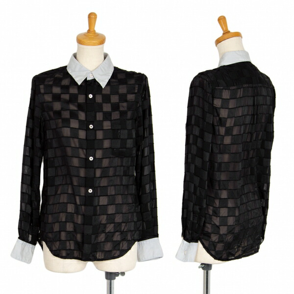 BLACK COMME des GARCONS 後染めチェックシャツ S BLACK COMME des GARCONS 後染めチェックシャツ S - メルカリ