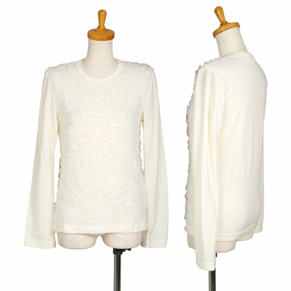 【中古】 コムコム コムデギャルソンCOMME des GARCONS チュールフラワーカットソー クリームS【レディース】｜PLAYFUL