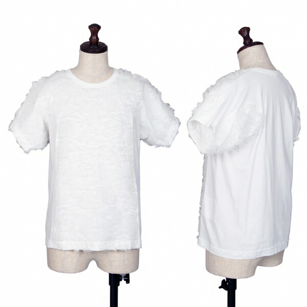 【中古】 コムデ給仕COMME des GARCONSメッシュ磁気テープうつり変わりプルオーバー 白M【レディース】