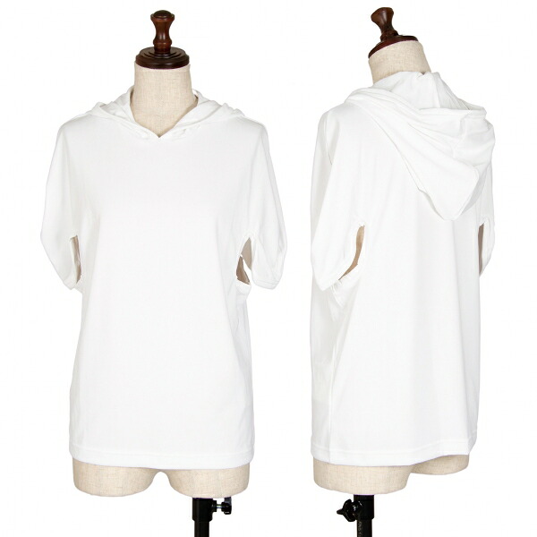 コムデギャルソンCOMME des GARCONS フードデザイン変形カットソー 白S【レディース】|PLAYFUL