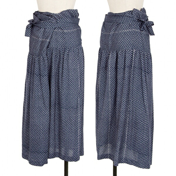 【中古】 トリココムデギャルソンtricot COMME des GARCONS トライアングルドビーハーフラップスカート 青グレー 紺グレーM位【レディース】｜PLAYFUL