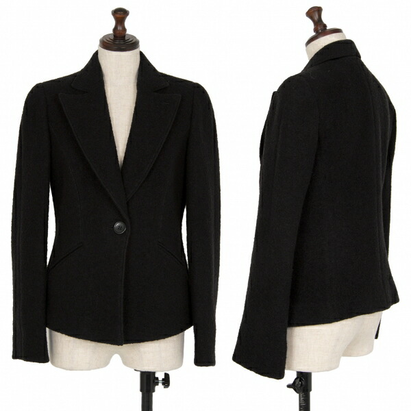 【中古】 アルマーニ コレッツォーニARMANI COLLEZIONI ウールショートジャケット 黒40【レディース】