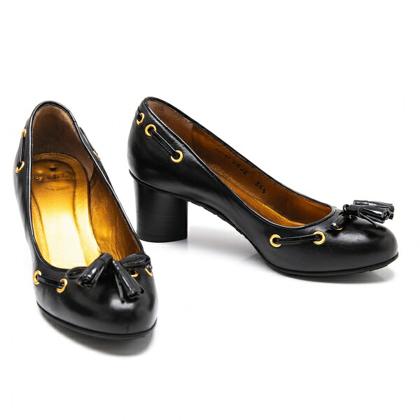 【中古】 バリーBALLY タッセルヒールパンプス 黒34 1/2(22位)【レディース】|PLAYFUL