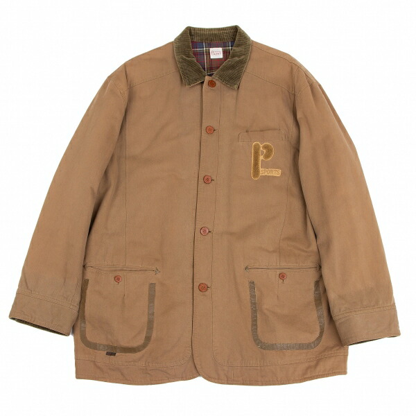 楽天市場】【中古】 パパスPapas 襟コーデュロイ切替カバーオール 赤L