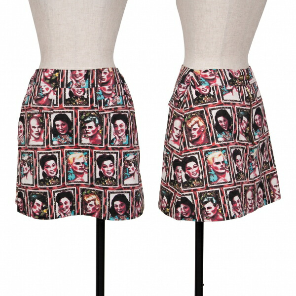 JEAN PAUL GAULTIER グラフィックミニスカート ジャンポールゴルチエJean Paul GAULTIER PARIS フェイス