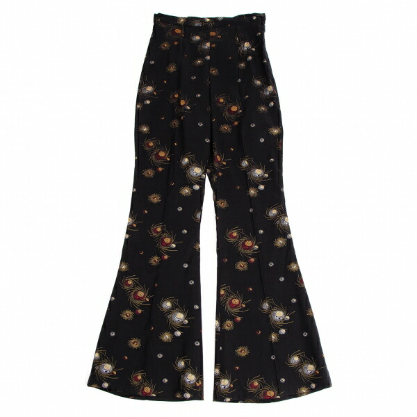 ジャンポールゴルティエ フェム ワイドリボンパンツ モノグラム ゆったり 紫 ジャンポールゴルティエ フェム ワイドリボンパンツ モノグラム