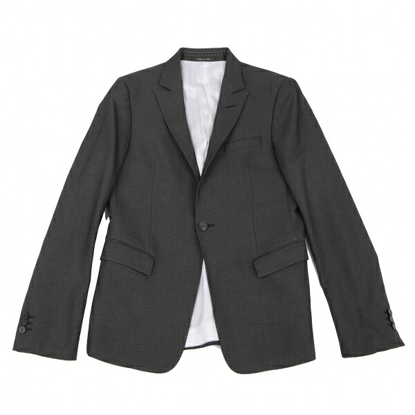 【中古】 エンポリオアルマーニEMPORIO ARMANI SUPREME 変わり織り1B上衣 暗灰色44【メンズ】