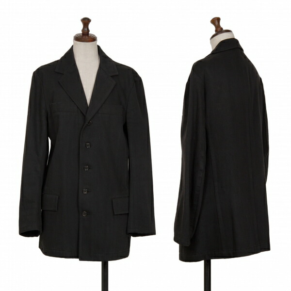 【中古】 ヨウジヤマモト ファムYohji Yamamoto FEMME コットンカツラギ5Bジャケット 黒2【レディース】