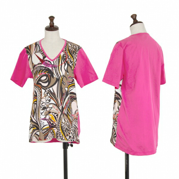 未使用品☆エミリオプッチ チュニック トップス 半袖　カットソー　ピンク系 EMILIO PUCCI - 未使用品☆エミリオプッチ チュニック トップス