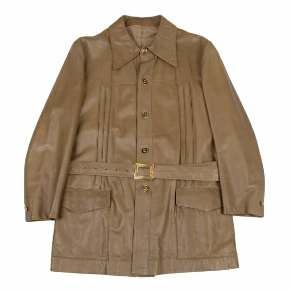 楽天市場】【グッチ】Gucci レザー ジャケット ブラウン 44 【中古