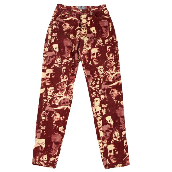 【中古】 ゴルチエジーンズGAULTIER JEAN'S フェイス総柄プリントパンツ ピンク41【レディース】｜PLAYFUL