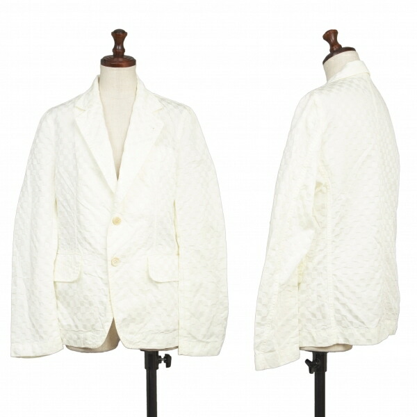 【中古】 コムコム コムデ給仕COMME des GARCONS チェッカージャガードナイロンジャケット オフS【レディース】
