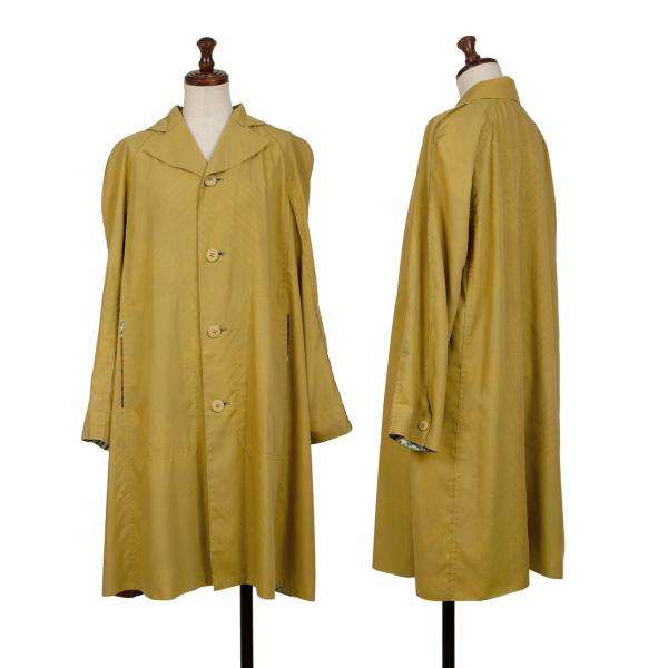 【中古】 筋目プリーズPLEATS PLEASE 裏マッププリントラグランコート ベージュ3【レディース】
