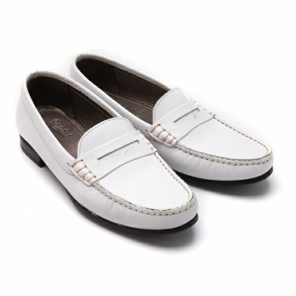 【中古】 パラブーツPARABOOT モカシンローファーシューズ 4（23位） 白4(23位)【レディース】