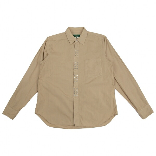 【中古】 コムデギャルソン オムプリュス エバーグリーンCOMME des GARCONS HOMME PLUS EVER GREEN 裏スタッズ製品染めコットンシャツ ベージュSS【メンズ】|PLAYFUL