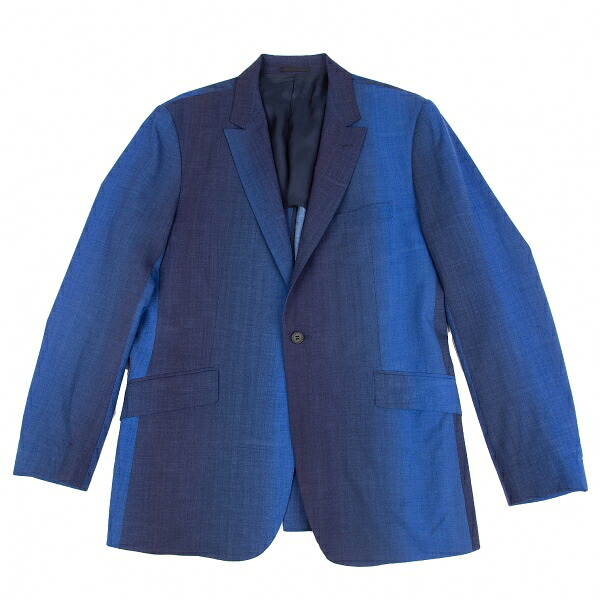 【中古】 イッセイミヤケ メンISSEY MIYAKE MEN ウールグラデーション1Bジャケット 青4【メンズ】｜PLAYFUL