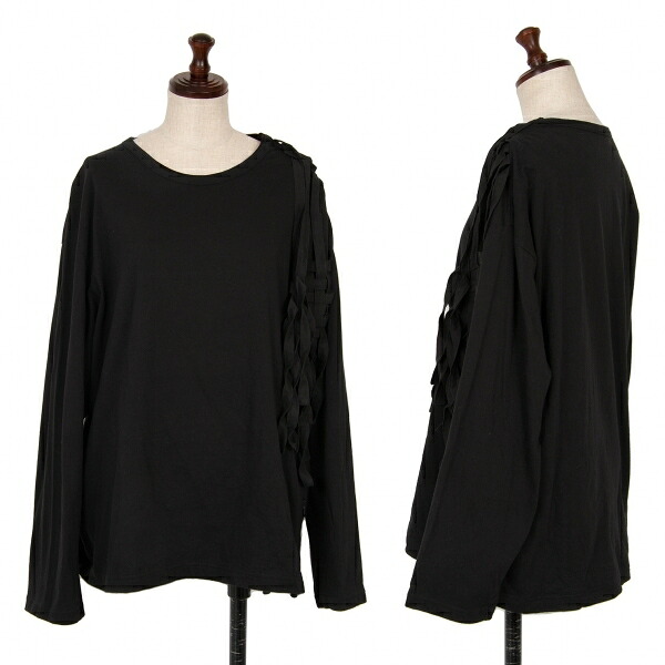 【中古】 ビーヨウジヤマモトB Yohji Yamamoto イントレチャート切替カットソー 黒2【レディース】｜PLAYFUL 9,703円