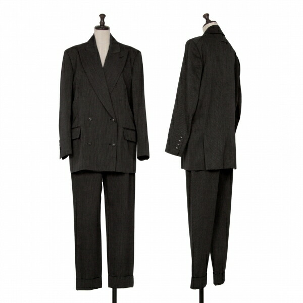 【中古】 ジャンポールゴルチエ ファムJean Paul GAULTIER FEMME ウールセットアップスーツ 黒40【レディース】