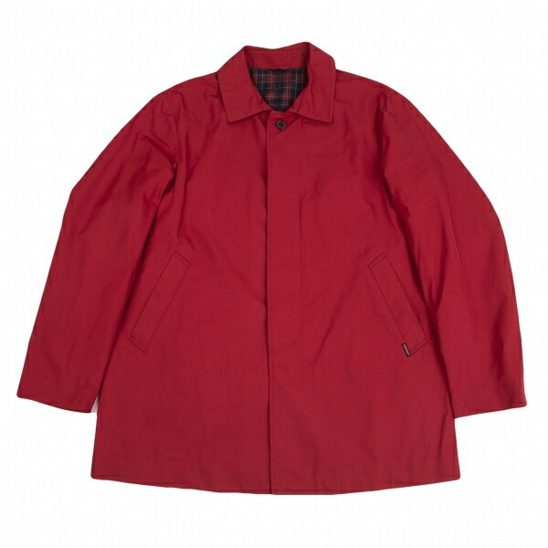 【中古】 パパスプラスPapas+ 裏チェックフライフロントショートコート 赤M【メンズ】