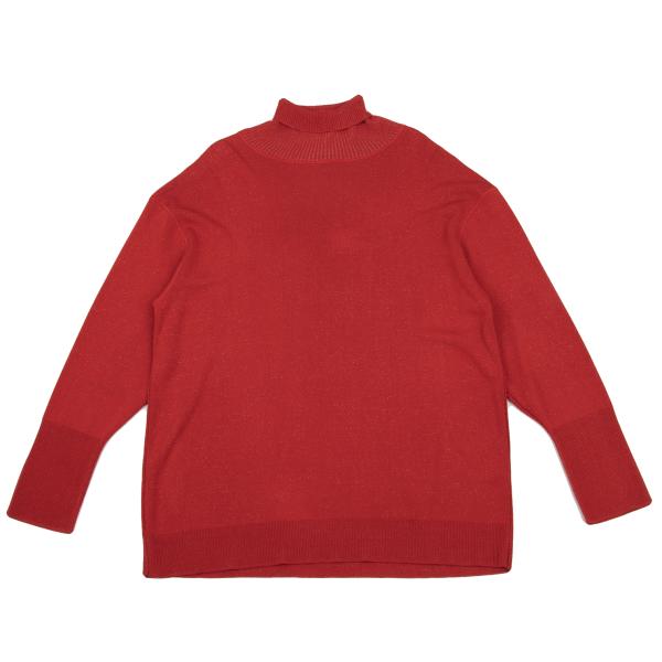 【中古】 ジャンポールゴルチエ オムJean Paul GAULTIER HOMME レーヨンナイロンラメタートルネックニット 赤48【メンズ】