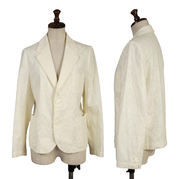 【中古】 トリココムデギャルソンtricot COMME des GARCONS エンブロイダリーレースジャケット 象牙色M【レディース】