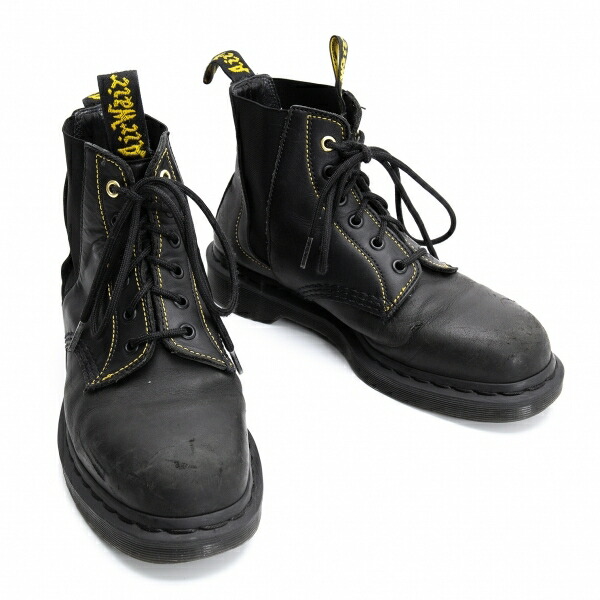 コムデギャルソンオム　黒 レザー レースアップブーツ コムデギャルソン オムCOMME des GARCONS HOMME レースアップ