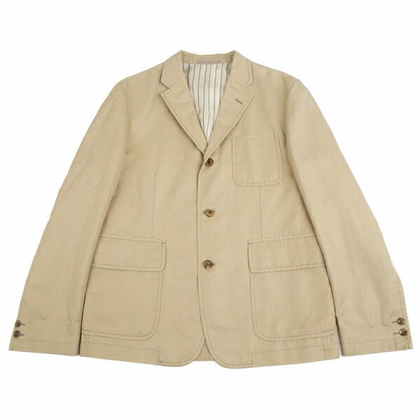 【中古】 コムデギャルソン オムCOMME des GARCONS HOMME コットンリネン3Bジャケット ベージュM【メンズ】|PLAYFUL