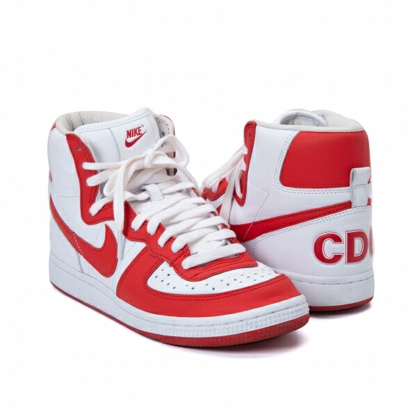 【中古】 コムデギャルソン オムプリュス×ナイキCOMME des GARCONS HOMME PLUS×NIKE ターミネーターハイ スニーカー 白赤UK6(24.5位）【メンズ】