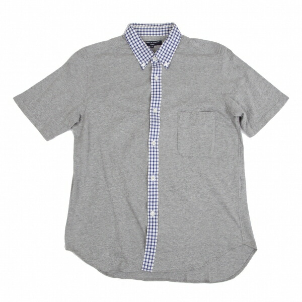 A12510 コムデギャルソンオム　ドッキングバッファローチェックシャツ　赤黒S COMME des GARCONS HOMME PLUS / コムデギャルソンオムプリュス