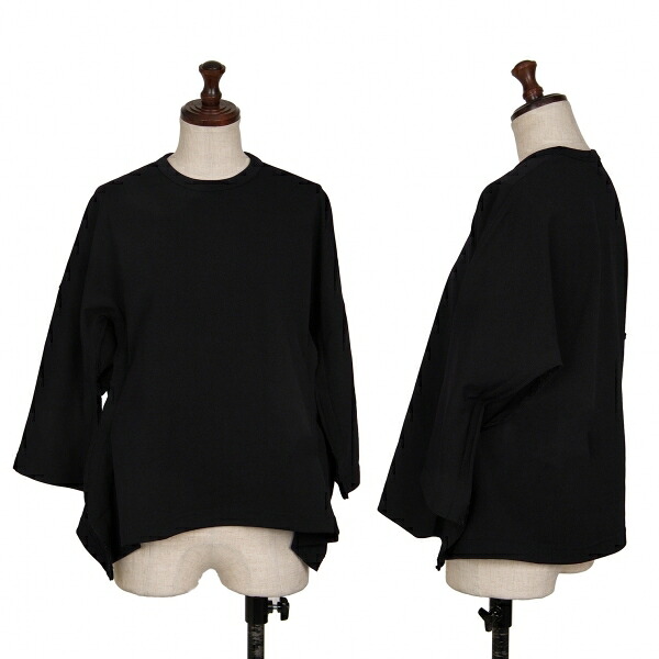【中古】 コムデ給仕COMME des GARCONS 二座標軸ポリジャージカットソー 黒XS【レディース】