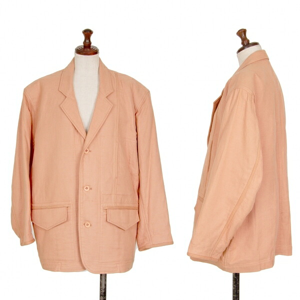 【中古】 イッセイミヤケISSEY MIYAKE コットンポケットデザインジャケット ピンク9【レディース】｜PLAYFUL