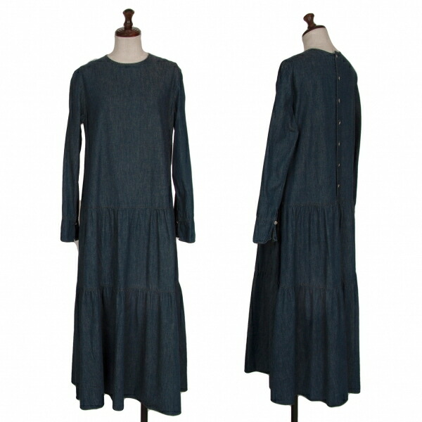 ★美品45R「コットンリネンゴマデニムのドレス」0日本製 楽天市場】【美品】45R【コットンリネンゴマデニムのドレス