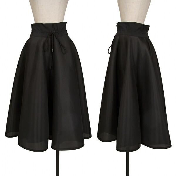 【中古】 ヨウジヤマモトファムYohji Yamamoto FEMME ウエスト切替ポリフレアスカート 黒1【レディース】|PLAYFUL