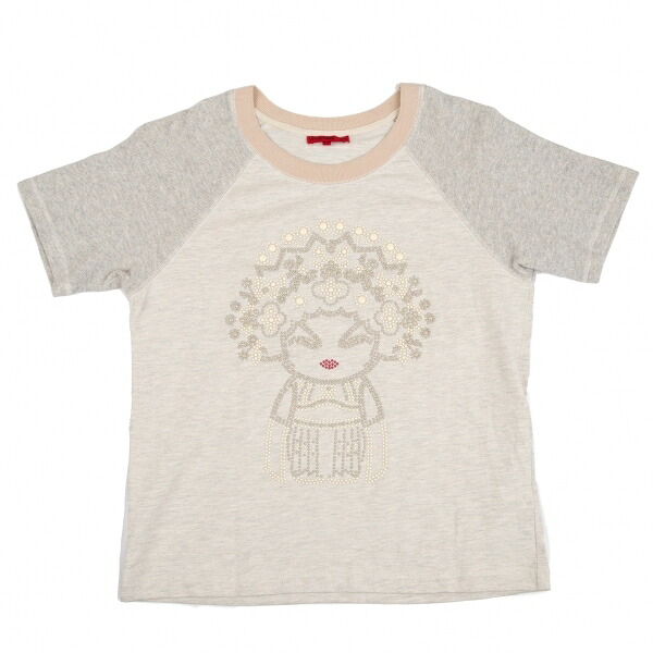 【中古】 ヴィヴィアンタムVIVIENNE TAM デコレーション半袖スウェット グレーベージュS【レディース】|PLAYFUL