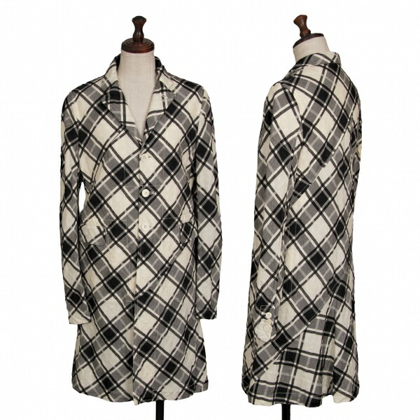 【中古】 コムコム コムデ給仕COMME des GARCONS 羊毛照合のしるしうつり変わりプルオーバー厚地の外套 黒オフS【レディース】