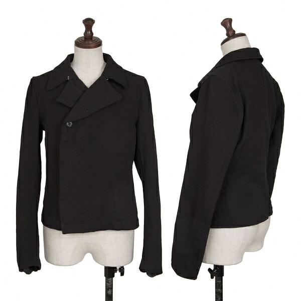 【中古】 ローブドシャンブル コムデ給仕robe de chambre COMME des GARCONSエステル生産品染めフライフロントジャケット 黒M【レディース】