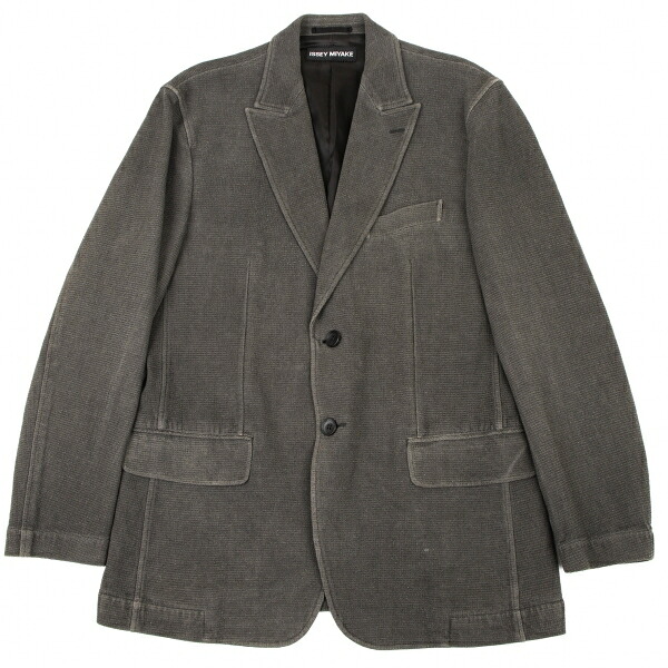 【中古】 イッセイミヤケメンISSEY MIYAKE MEN ペーパー混ウールジャケット グレー3【メンズ】|PLAYFUL