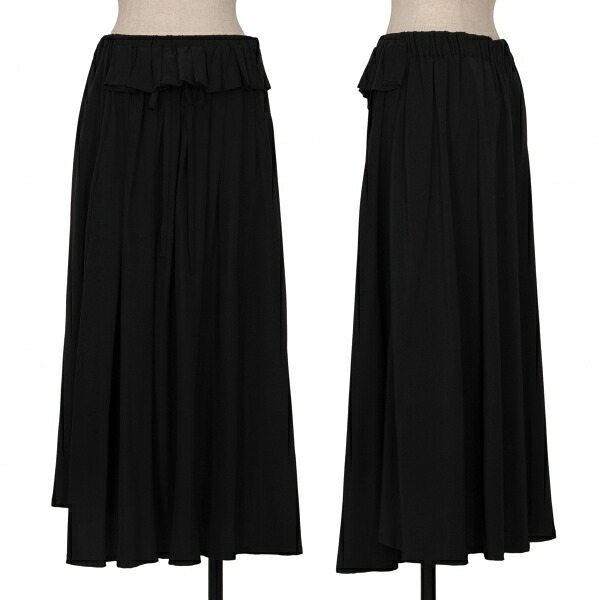 【中古】 レギュレーション ヨウジヤマモトREGULATION yohji yamamoto ウエストフリルシルクスカート 黒2【レディース】｜PLAYFUL