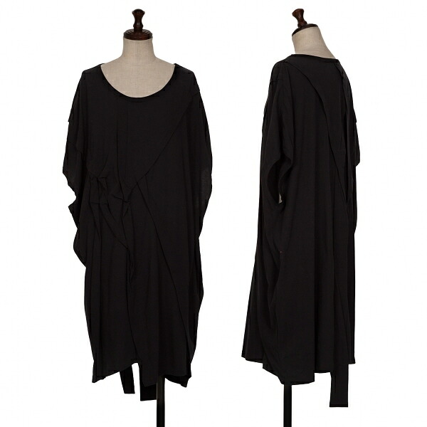 【中古】 ラグネキカス フォー ヨウジヤマモトRAGNE KIKAS for Yohji Yamamoto タックデザインノースリーブチュニック 黒2【レディース】｜PLAYFUL
