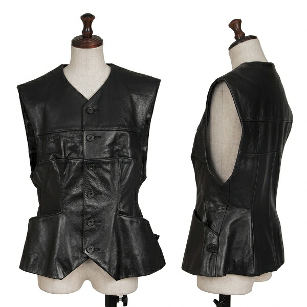 【中古】 ヨウジヤマモト ファムYohji Yamamoto FEMME カウレザー変形ベスト 黒S【レディース】｜PLAYFUL 37,842円